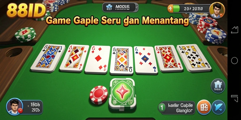 Tampilan gameplay Gaple yang seru di 88ID.