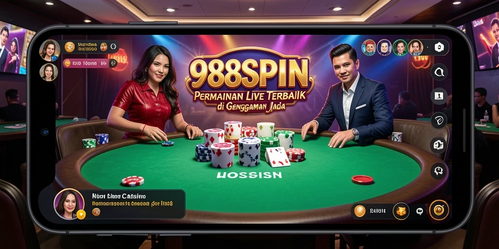 Screenshot gameplay Live Casino 988SPIN dengan dealer profesional.