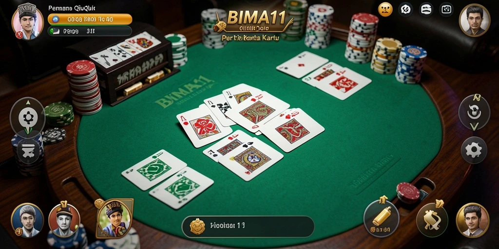 Tampilan gameplay seru BIMA11 dalam permainan QiuQiu.