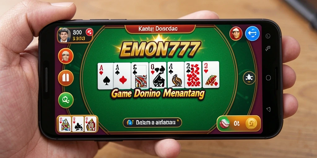 Tampilan gameplay domino EMON777 yang menarik dan interaktif.