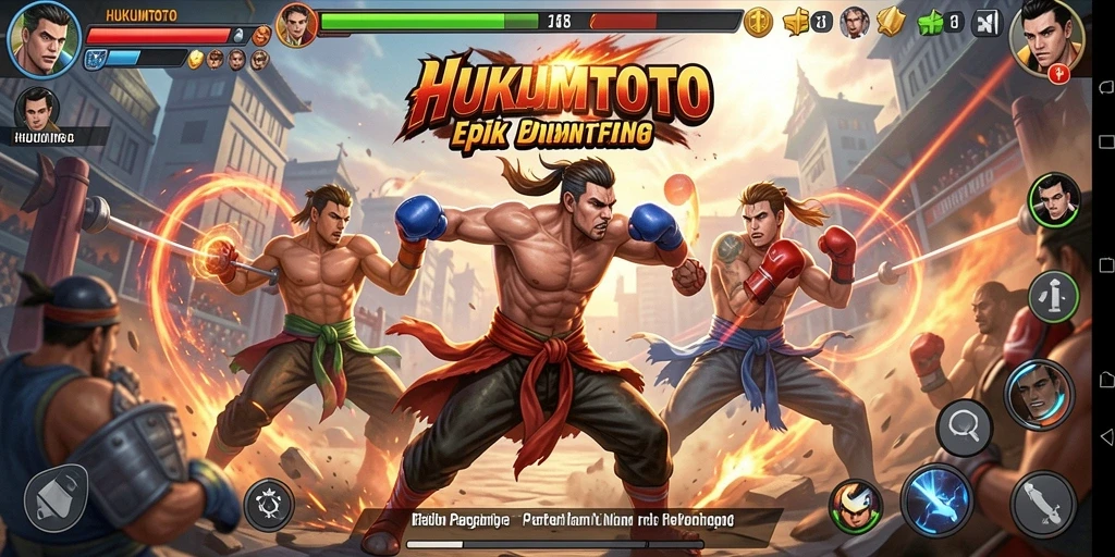 Tangkapan layar dari pertarungan seru dalam HUKUMTOTO.
