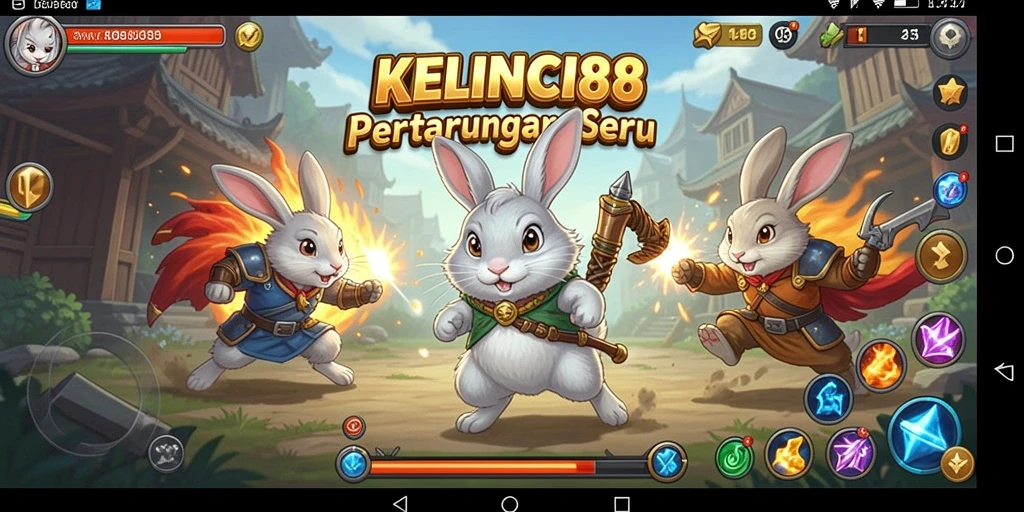 Tampilan gameplay KELINCI88 yang penuh aksi dan warna.