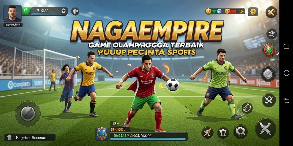 Screenshot NAGAEMPIRE menampilkan aksi seru dalam permainan olahraga.