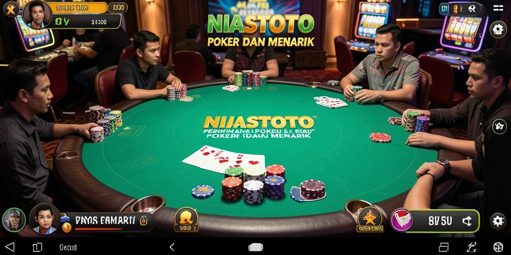 Screenshot NIASTOTO menampilkan gameplay Poker yang seru.