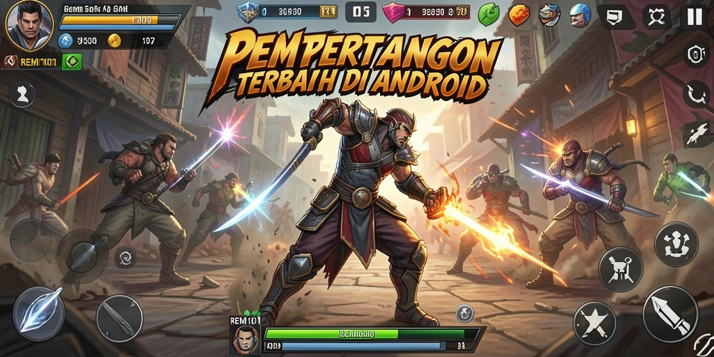 Tampilan dinamis dari gameplay Fighting dalam REMI101.