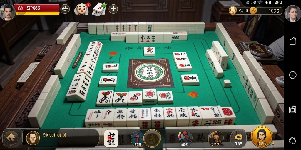 Tampilan menarik dari gameplay Mahjong SP666 yang seru.