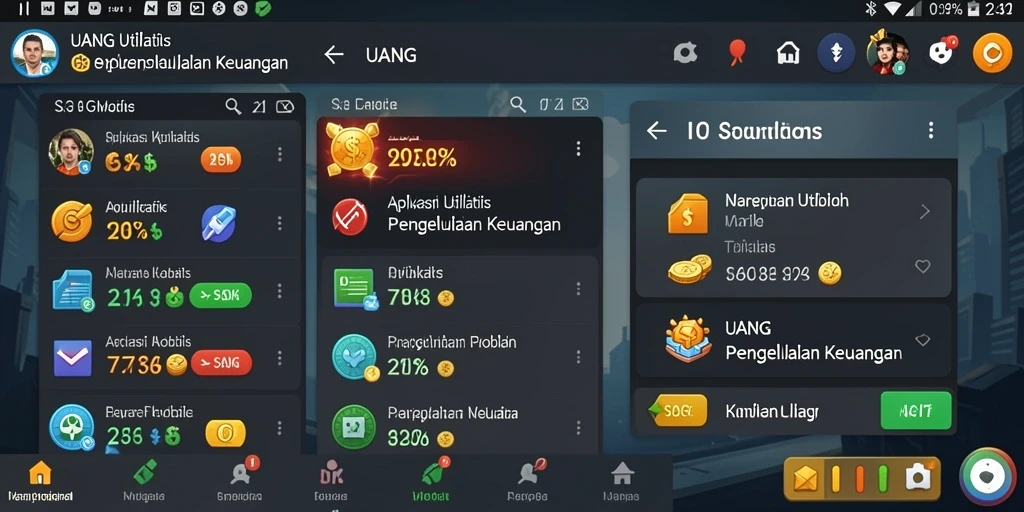 Tampilan antarmuka aplikasi UANG yang sederhana dan intuitif.