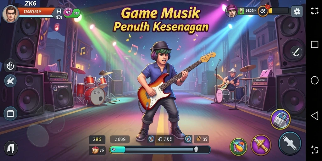 Screenshot ZK6 menampilkan aksi permainan musik yang seru dan interaktif.